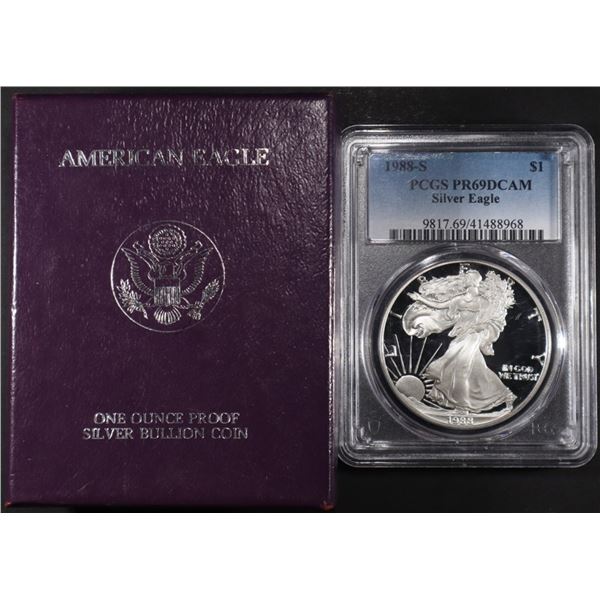 1988-S PROOF AMERICAN SILVER EAGLE PCGS PR69DCAM