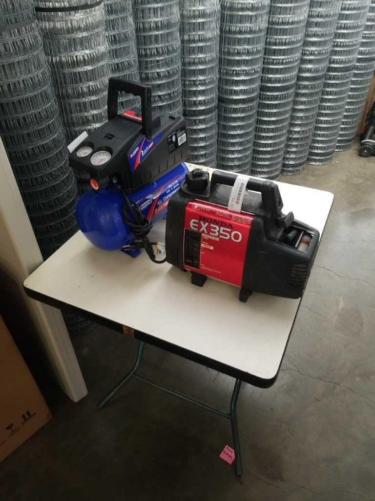 Ex350 HONDA GENERATOR EX350 AND AIR COMPRESSOR, BOTH NEED REPAIR
