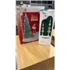 Image 1 : DECORATED LIGHTED TREE AND 2 ACRYLIC TREE VILLAGE ACCESSORIES