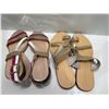 Image 2 : Andrew Stevens Mini Wedge Sandals Womens 7 And LeChateau Flat Sandals Womens 6.5