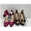 Image 1 : Just Fabulous Classy Open Toe Stilletos And Madison Shoedazzle Pink Floral Stilletos Both Womens 6.5