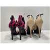 Image 2 : Just Fabulous Classy Open Toe Stilletos And Madison Shoedazzle Pink Floral Stilletos Both Womens 6.5