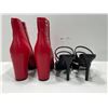 Image 2 : Le Chateau Red Boots With Gold Accents And Le Chateau Classy Black Heels Both Womens 7.5