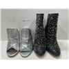 Image 1 : Vince Camuto Metalic Slip On Heels And Jessica Simpson Glitter And Pearl Booties Both Womens 7