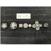 Image 1 : Collection Of 5 Vintage Black Floral Themed Chunky Costume Rings Range From Size 6-7