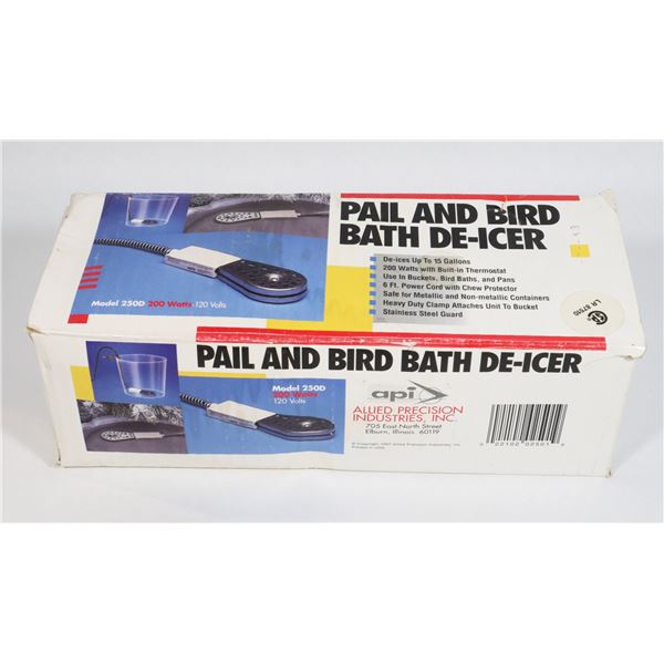 PAIL AND BIRD BATH DE-ICER