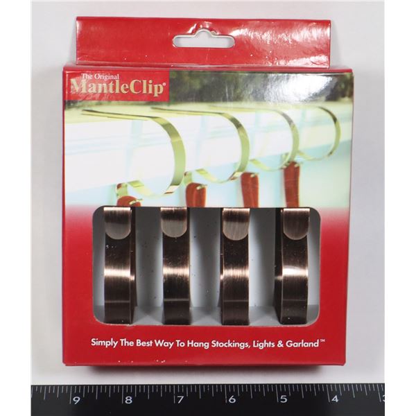 MANTLE CLIP. FOR HANGING STOCKINGS AND