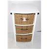 SOLID WOOD NIGHT STAND/ END TABLE WITH WICKER