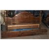 Image 1 : VINTAGE WOOD QUEEN SIZE HEADBOARD, FOOT BOARD,