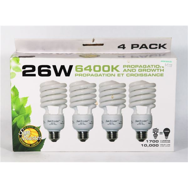 SET OF 4 - 26 WATT - 6400K GROW LIGHTS