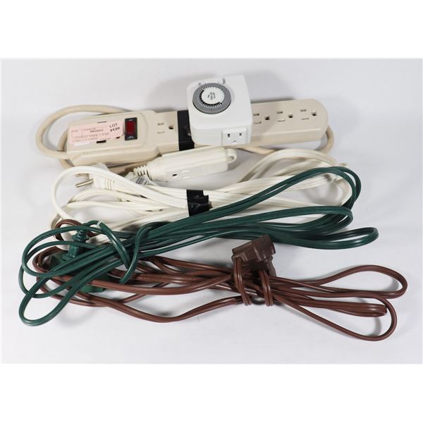 1 STANLEY TIMER, 1- 9' HEAVY CORD, 2- 9' CORDS,