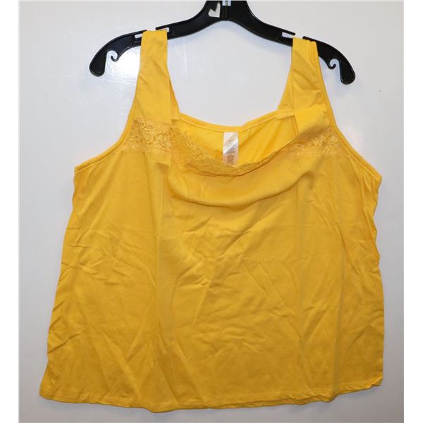 NEW SIZE 1X LACE DETAIL YELLOW TANK TOP