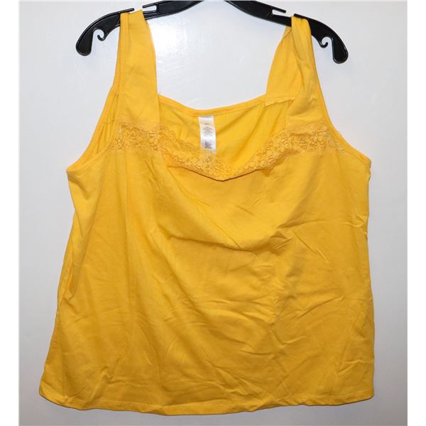 NEW SIZE 1X LACE DETAIL YELLOW TANK TOP