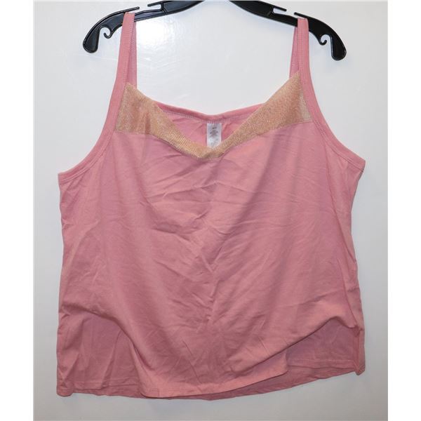 NEW PINK THIN STRAP TANK TOP WITH SPARKLE DETAIL