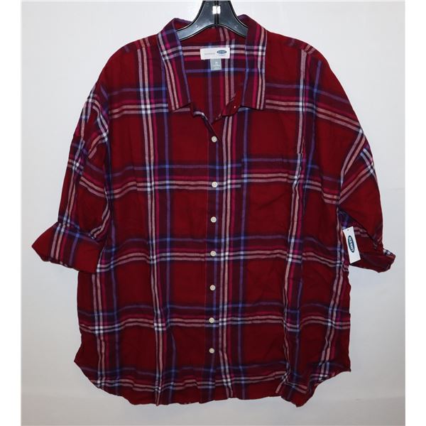 NEW OLD NAVY 2X BOYFRIEND PLAID SHIRT