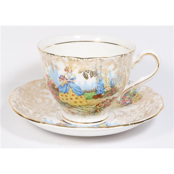 COLCLOUGH INTRICATE PATTERN TEACUP AND SAUCER