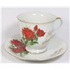 Image 1 : HAPPY ANNIVERSARY TEA CUP AND SAUCER ROSE PATTERN