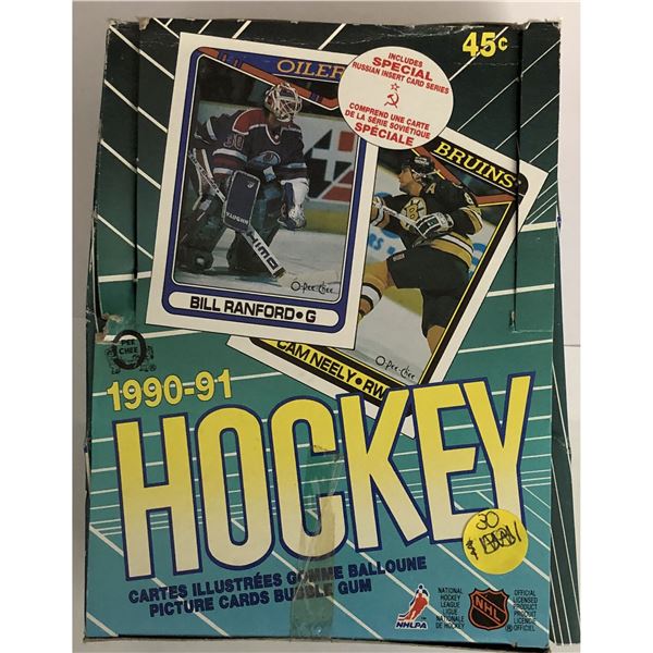 1990-91 O-PEE-CHEE Hockey wax box