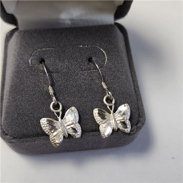 SILVER BUTTERFLY EARRINGS