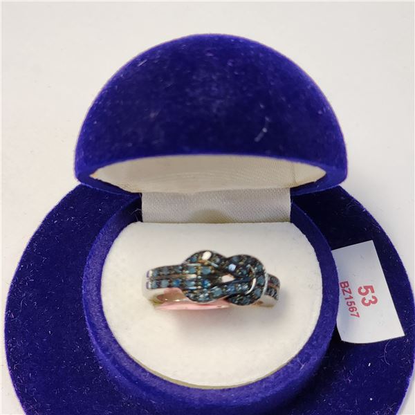 SILVER BLUE DIAMOND TREATED (0.33CT) RING