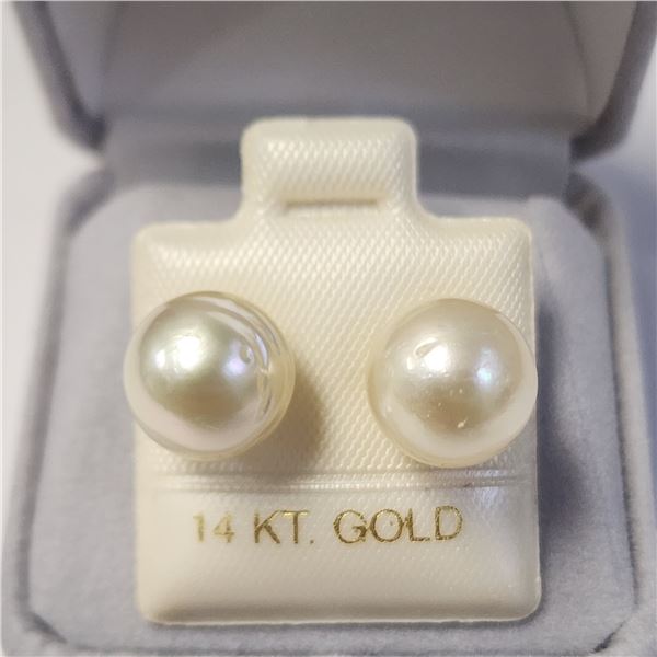 14K YELLOW GOLD SOUTH SEA PEARL 9-9.5MM EARRINGS