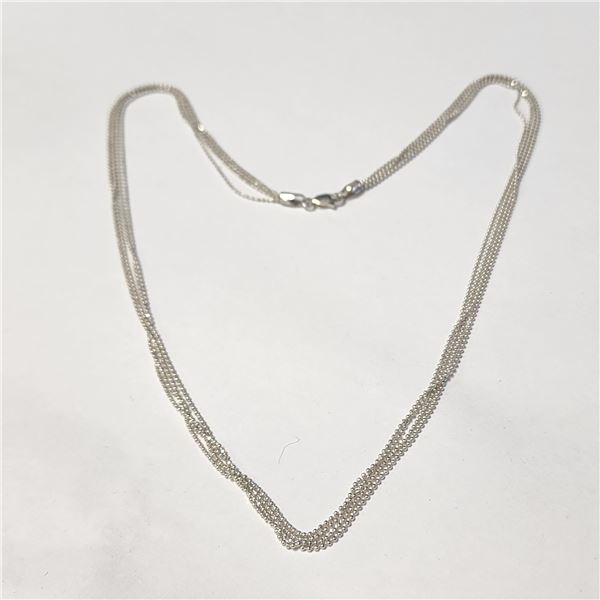 SILVER 18" TRIPLET LAYER NECKLACE