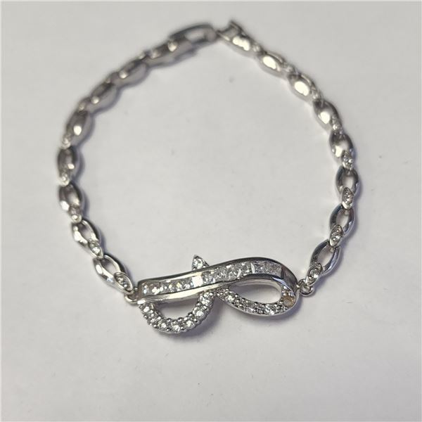 SILVER CZ 10.77G 7" BRACELET