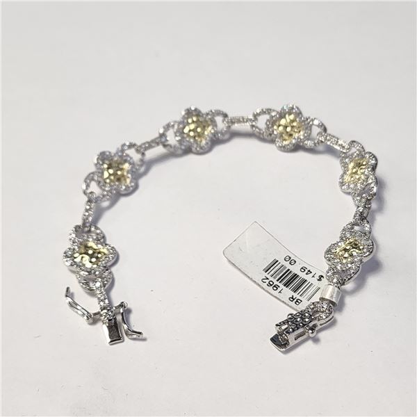 SILVER CZ 12.12G 7" BRACELET
