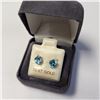 Image 3 : 10K YELLOW GOLD BLUE TOPAZ AND CZ EARRINGS