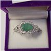Image 1 : SILVER EMERALD CUBIC ZIRCONIA RING