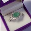 Image 2 : SILVER EMERALD CUBIC ZIRCONIA RING