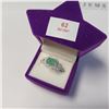 Image 3 : SILVER EMERALD CUBIC ZIRCONIA RING