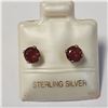 Image 1 : SILVER GARNET EARRINGS, MADE IN CANADA