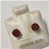 Image 2 : SILVER GARNET EARRINGS, MADE IN CANADA