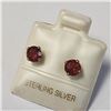 Image 3 : SILVER GARNET EARRINGS, MADE IN CANADA
