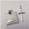 Image 2 : SILVER GARNET AND CROSS 2 PENDANT SET