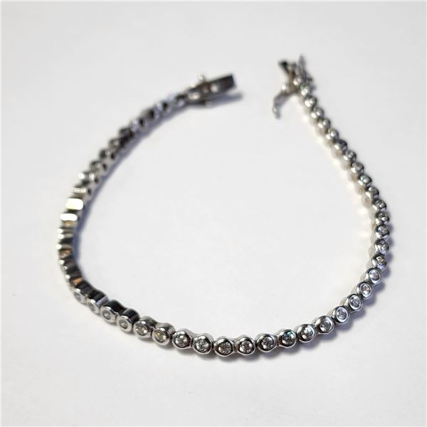 SILVER CZ 7" 10.12G BRACELET