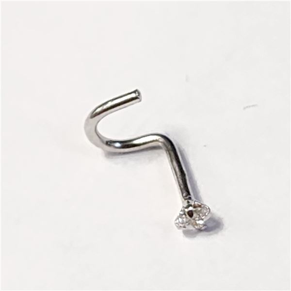 14K WHITE GOLD 0.11G NOSE PIN