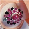 Image 2 : SILVER RUBY AND SAPPHIRE RING (~SIZE 7.75)