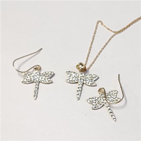 10K YELLOW GOLD 1.43G NECKLACE AND EARRING WITH