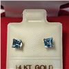 Image 1 : 14K YELLOW GOLD BLUE TOPAZ(0.73CT) EARRINGS