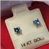 Image 2 : 14K YELLOW GOLD BLUE TOPAZ(0.73CT) EARRINGS
