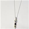 Image 2 : SILVER LOLITE BLUE TOPAZ AND PERIDOT 16" NECKLACE