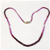 Image 1 : 14K YELLOW GOLD RUBY BEADS 16" NECKLACE