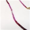 Image 2 : 14K YELLOW GOLD RUBY BEADS 16" NECKLACE