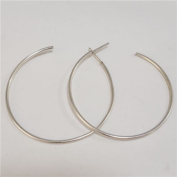 SILVER LARGE HOOP EARRINGS(~WEIGHT 3.78G)