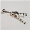 Image 2 : SILVER CUBIC ZIRCONIA BELLY BUTTON(~WEIGHT 3.27G)