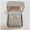 Image 4 : 14K WHITE GOLD CUBIC ZIRCONIA EARRINGS