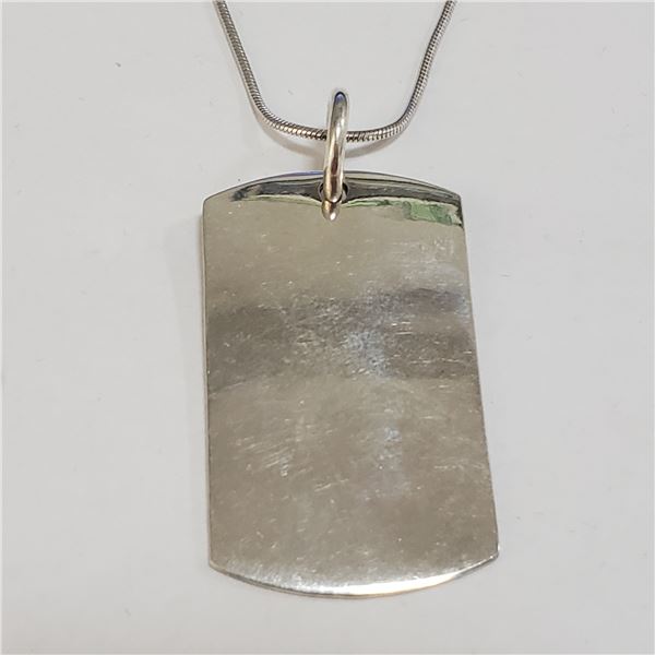 SILVER ENGRAVABLE TAG NECKLACE