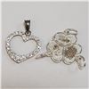 Image 1 : SILVER LOT OF 2 CUBIC ZIRCONIA PENDANT